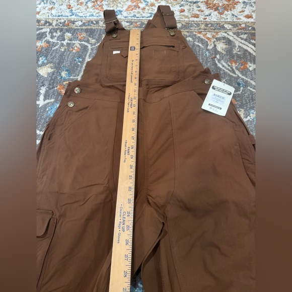 NWT Duluth Women's Heirloom Gardening Bib Overalls Bib MED Brown - Picture 6 of 8